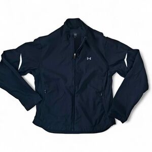 Under Armour woman’s black windbreaker jacket Sz S/M (look at measurements)